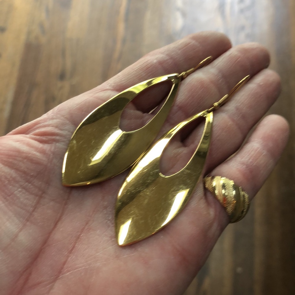 ED FORCE Oversized geometric gold metallic earrings Metallic statement Quiet Lux - Picture 3 of 9